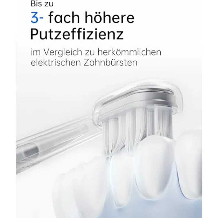 Laifen Wave elektrische Zahnbürste, 66.000 Vibrationen/Minute, IPX7 wasserdicht, 3 Bürstenköpfe, wiederaufladbar (Edelstahl) – Bild 3