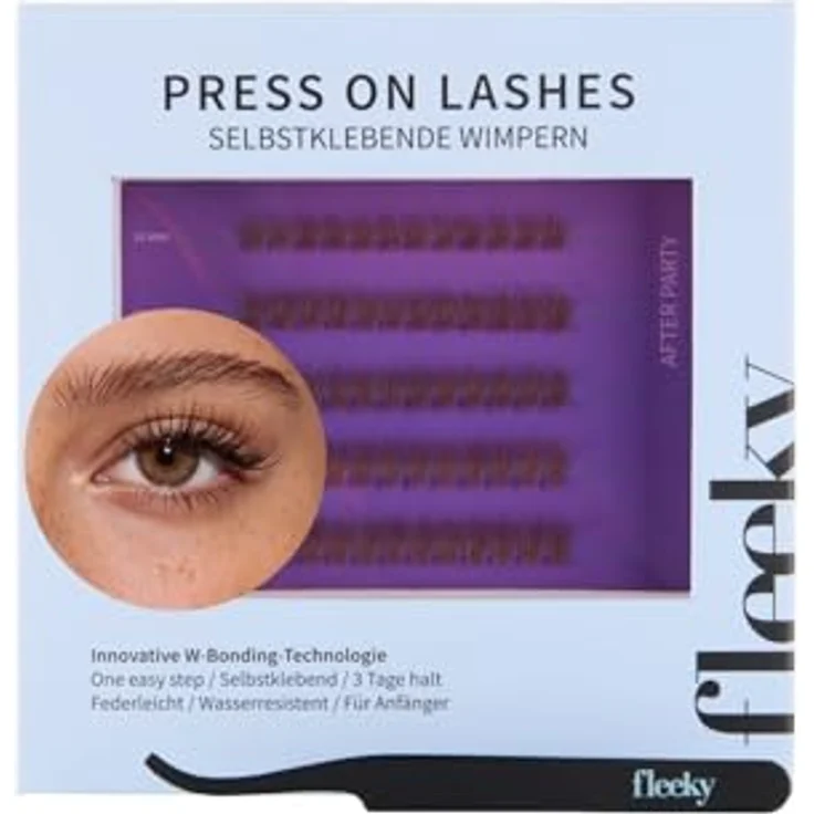 fleeky Press-On Lashes After Party, selbstklebende Wimpern für natürlichen Look, federleicht, sicherer Halt ohne Kleber – Bild 1