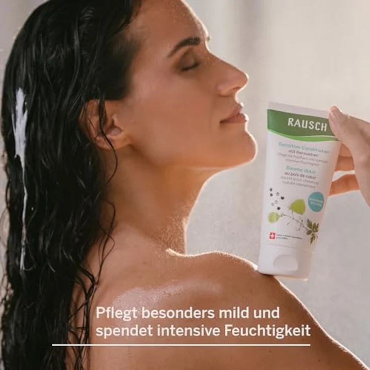 RAUSCH Sensitive-Conditioner 150 ml, milde Pflege für hochsensible Kopfhaut, vegan & silikonfrei, mit Herzsamenextrakt und Kokosöl, hergestellt in der Schweiz – Bild 4