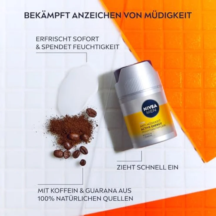 Nivea Men Gesichtspflege Creme Active Energy mit Aufwach Kick 50ml mit pflegender Wirkung – Bild 2
