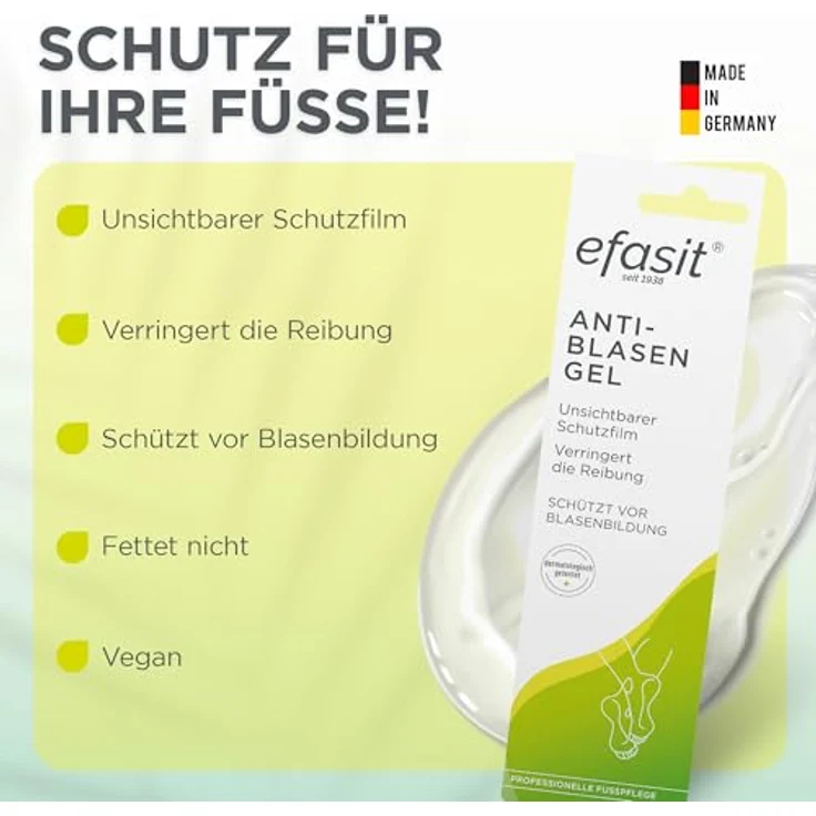 Efasit Anti-Blasen Gel, 17ml - Unsichtbarer Schutzfilm mit Panthenol und Kamille, Made in Germany – Bild 2