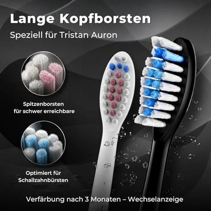 Tristan Auron Schallzahnbürste Business Class - Schallzahnbürste mit UV-Case & 2 Aufsätzen – Sonic Technologie – 60 Tage Akkulaufzeit – Ideal für Reisen & tägliche Anwendung (Schwarz) – Bild 7