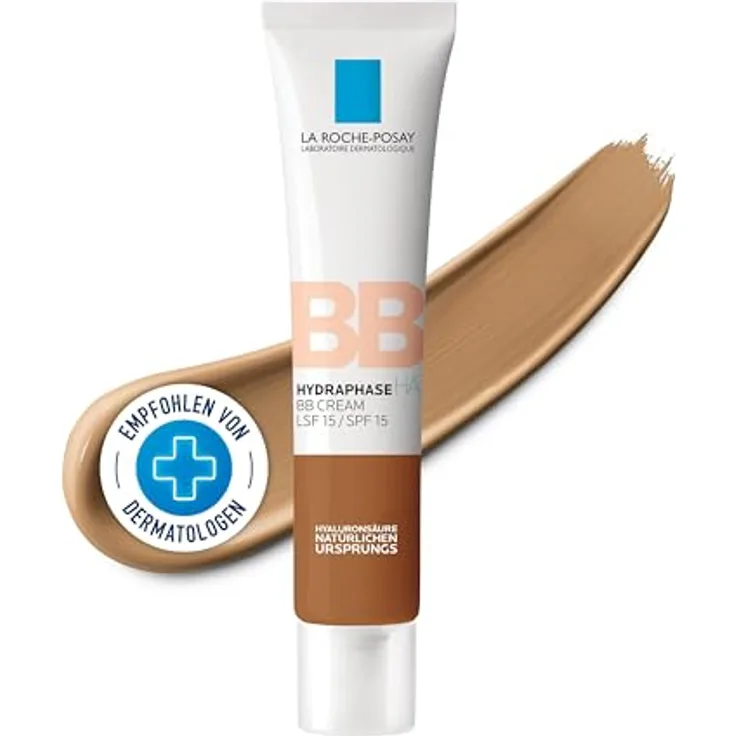 La Roche-Posay Hydraphase HA BB Cream Dunkel: Feuchtigkeitsspendende BB Cream mit LSF 15, Für einen ebenmäßigeren Teint, Nicht fettende Textur, 40 ml