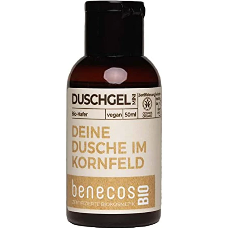 benecos Hafer Duschgel, Mini Reisegröße mit Bio-Hafer und Bio-Apfelsaft, dermatologisch getestet, 50ml