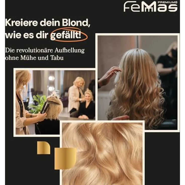 FemMas Blondierpulver weiß 500g, Blondierungspulver mit Plex-Technologie & Arganöl, staubfrei, für Aufhellungen von 2-7 Nuancen – Bild 4