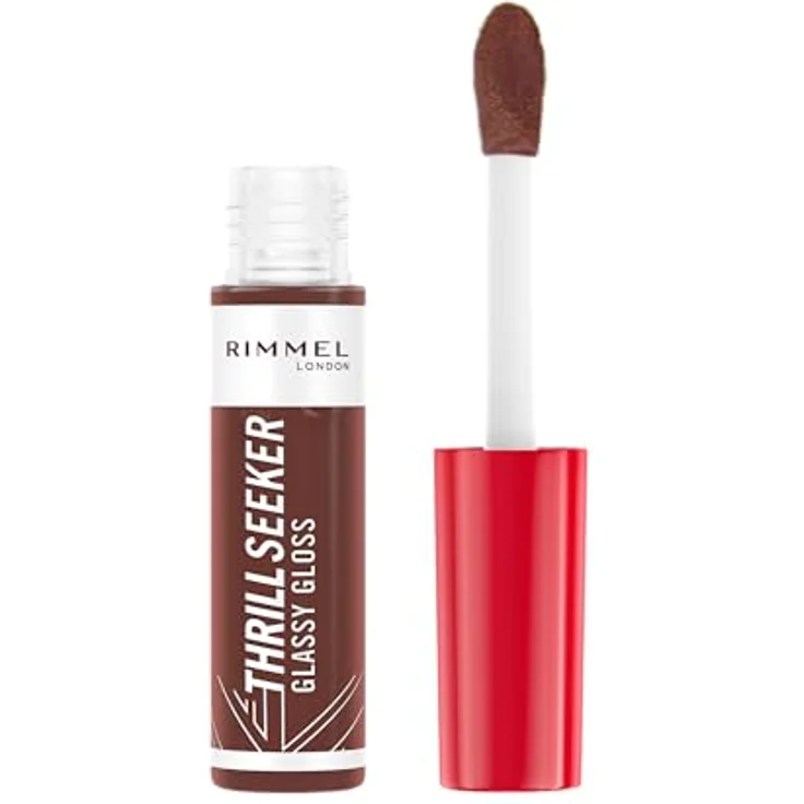 Rimmel Thrill Seeker Glassy Gloss Lipgloss für mehr Volumen, Farbton 800 Chocolate Glaze, 10 ml – Bild 2