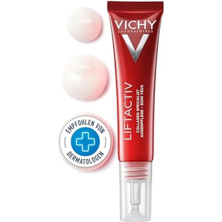 VICHY Liftactiv Collagen Specialist Augenpflege, Anti-Aging-Augencreme gegen fünf Zeichen der Hautalterung, 15 ml