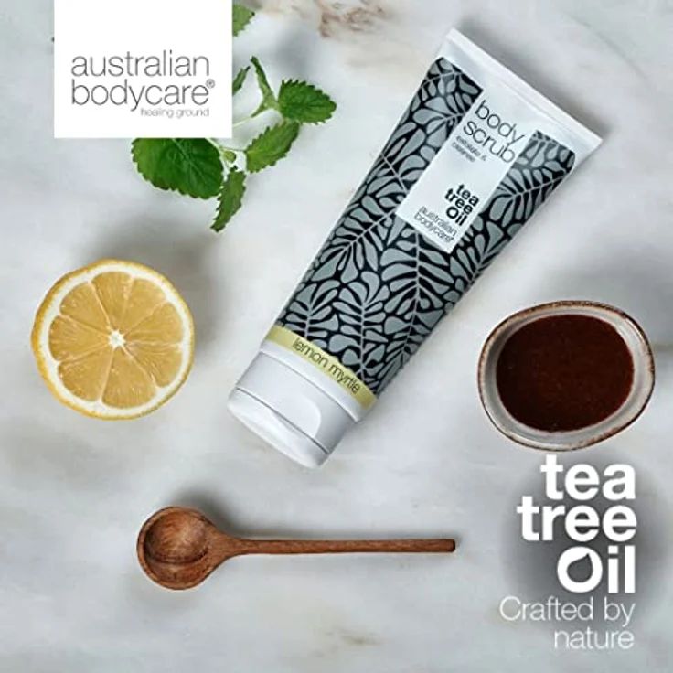 Australian Bodycare Body Scrub 200ml | Teebaumöl + Lemon Myrtle | Körperpeeling für Pickel, unreine Haut & eingewachsene Haare | Fußpeeling gegen Hornhaut – Bild 4