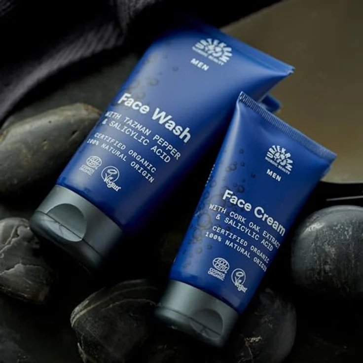Urtekram Men's Gesichtscreme, mit Korkeichenextrakt, langanhaltende Hydration für sensible Haut, 75 ml, vegan, Bio, natürlicher Ursprung – Bild 3