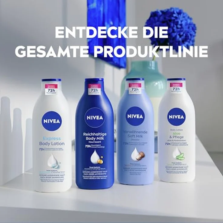 NIVEA Reichhaltige Body Milk Mini, intensiv pflegende Körpercreme mit Mandelöl und Hyaluron, 72h Feuchtigkeit, 75 ml – Bild 4