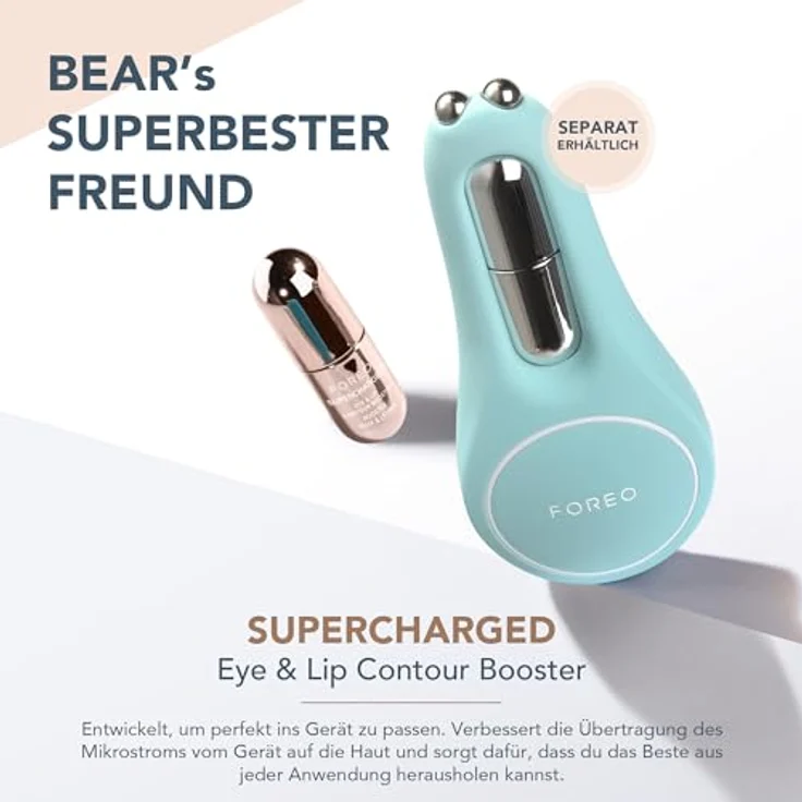 FOREO SUPERCHARGED Augen- und Lippenkontur Booster Serum - Leitfähige Augencreme - Niacinamid Serum - Anti Aging - Lip Plumping & gegen Augenringe - Praktische Größe - 3 x 3,5 ml Kapsel – Bild 5