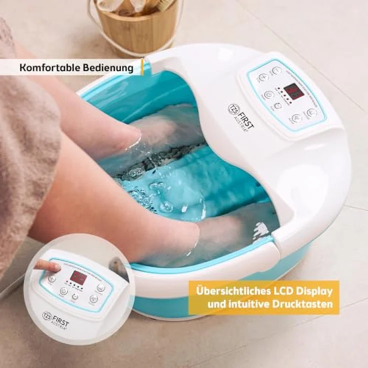 TZS FIRST AUSTRIA Fußbad Profi Fußsprudelbad, 450W mit Infrarot, Heizfunktion, 6 Massagerollen, Vibrations- und Luftblasenmassage, für Schuhgröße bis 47 – Bild 6