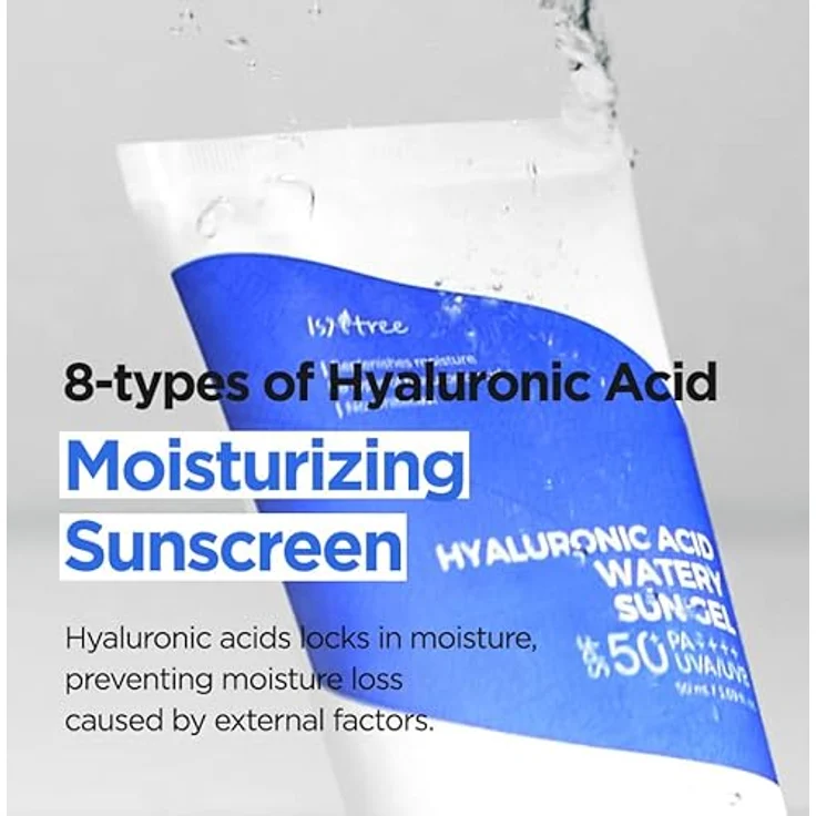 ISNTREE Hyaluronic Acid Watery Sun Gel 50ml - Sonnencreme für Gesicht mit Hyaluron - SPF/LSF 50+ Sunscreen – Bild 3