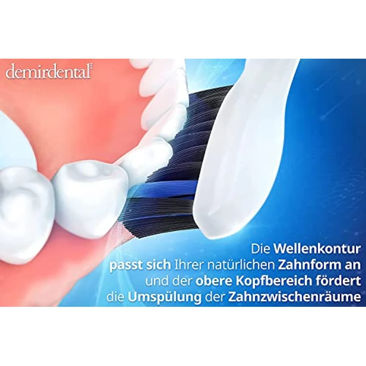 demirdental 8er Aktivkohle Aufsätze für Philips Sonicare, Medium Bürstenköpfe für natürliche Reinigung, weiß, entspricht HX9058m – Bild 4