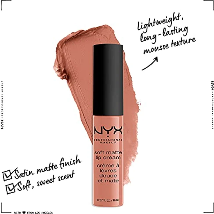Nyx Professional Makeup Soft Matte Lip Cream, Cremiges Und Mattes Finish, Hochpigmentiert, Langanhaltend, Vegane Formel, Farbton: Athens 8 ml – Bild 2
