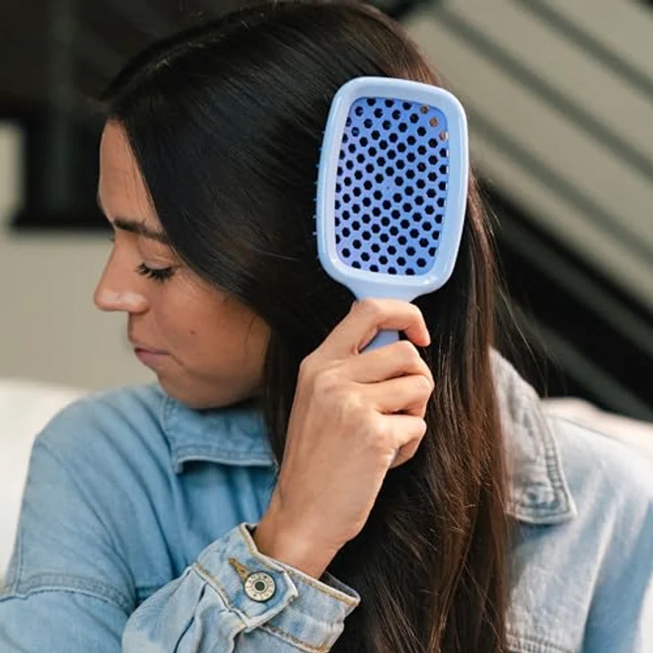 FHI Heat UNbrush Entwirrungsbürste, schmerzfrei für nasse und trockene Haartypen, DuoFlex-Antistatikborsten, leichter Griff, belüftet, Blauviolett – Bild 4