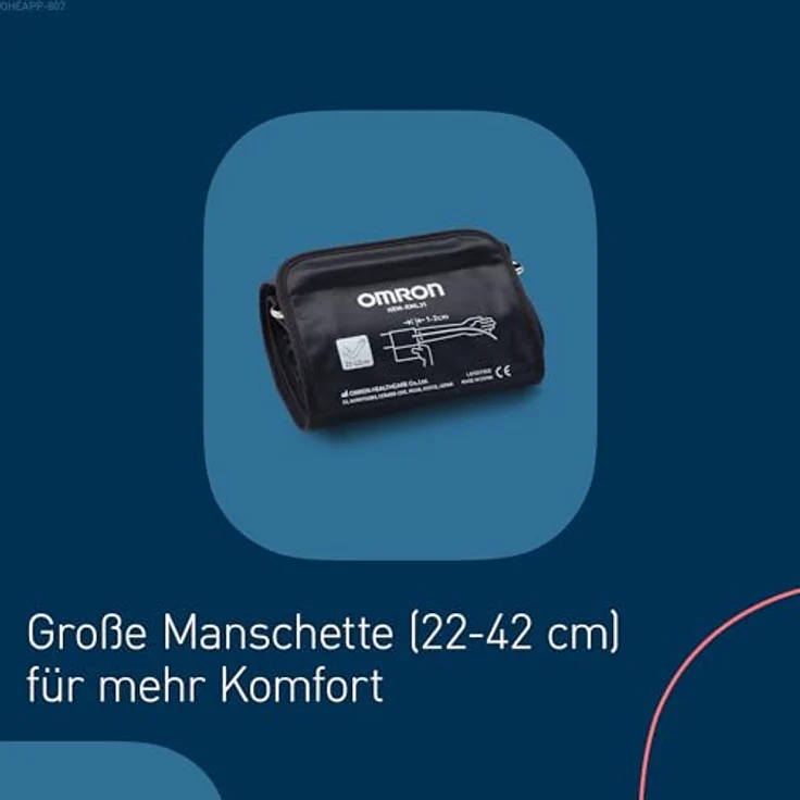 OMRON X2+ Connect, klinisch validiertes Oberarm-Blutdruckmessgerät mit Bluetooth, Universalmanschette 22-42 cm, erkennt unregelmäßige Herzschläge, inklusive kostenloser App – Bild 2