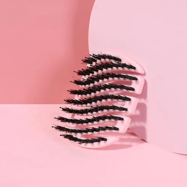 Sister Young MILA PINK BV - Mini-Bürste mit natürlichen Wildschweinborsten und Nylonstiften, No Tangle für gesundes Haarpflege – Bild 4