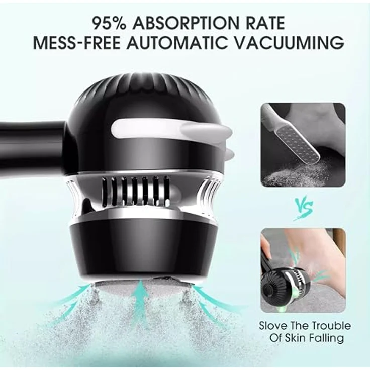 Lalano`S Cosmetics Elektrischer Hornhautentferner Soft feet - mit integriertem Vakuumsystem, kosmetikbehandlungsgerät, Maniküre Pediküre Set, Beauty – Bild 2