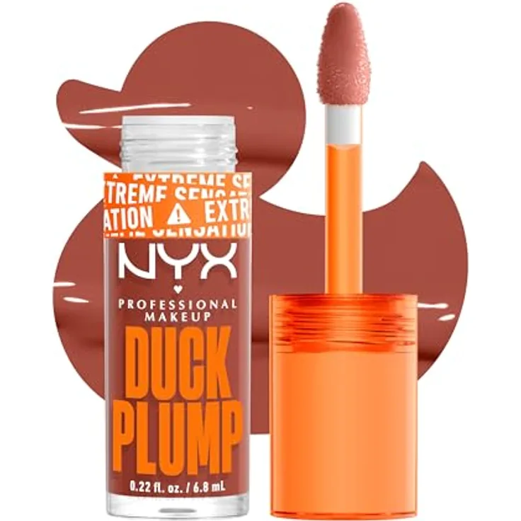 NYX Professional Makeup Duck Plump Lipgloss, vergrößernder Effekt in Farbton 05 Brown Applause, 7 ml