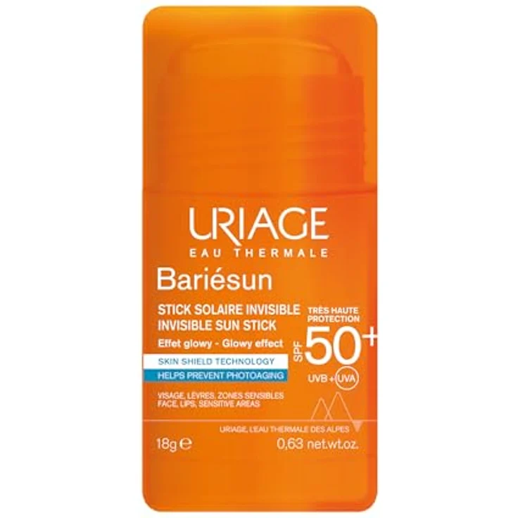 Uriage Bariesun Transparenter Stick LSF 50+, Sonnenschutz mit Bio-Filtern & Vitamin E, wasserfest, parfümfrei, 18g – Bild 1