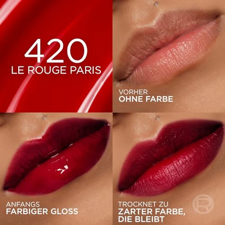 L’Oréal Paris Paradise Hyaluron Tint Lip Stain Serum, 5 ml mit feuchtigkeitsspendendem Effekt und langanhaltendem matt Finish, LE ROUGE PARIS – Bild 3