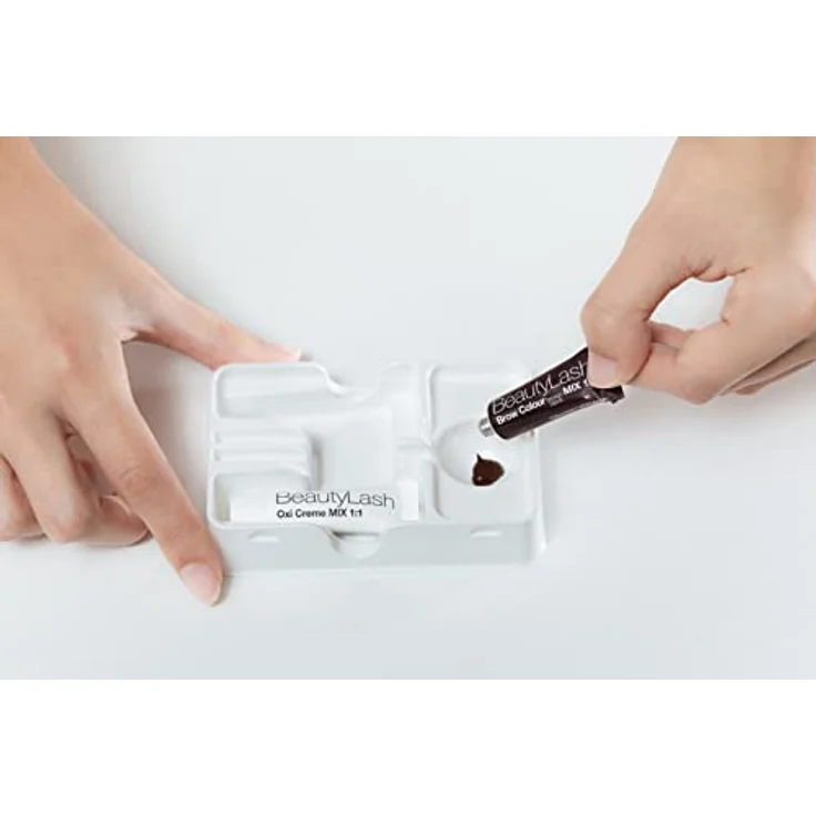BeautyLash Power-Brow Färbeset hellbraun, die vegane Augenbrauenfarbe färbt jedes Haar in einem mittleren Braunton, für Brauen wie im Salon gefärbt, 1x 7 ml für ca. 8 Färbungen – Bild 3