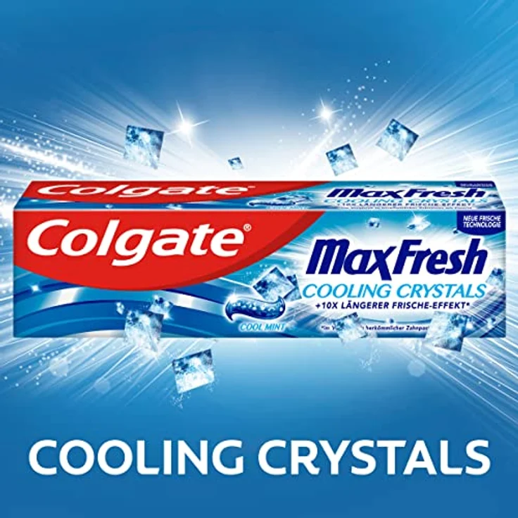 Colgate Max Fresh Cooling Crystals, Zahnpasta mit 10x längerer Frische, 75 ml, bekämpft Karies und Mundgeruch, für gesunde und weiße Zähne – Bild 5