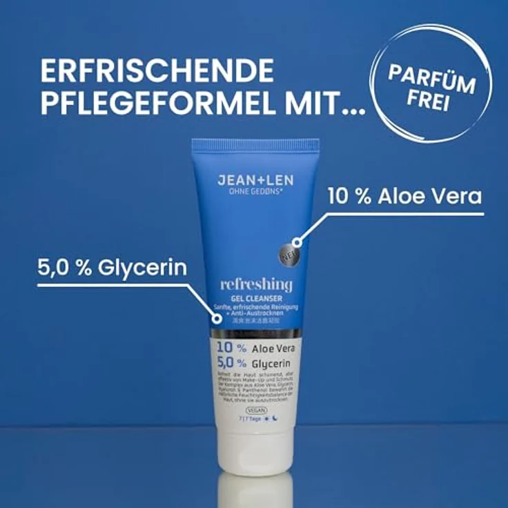 Jean & Len Refreshing Gel Cleanser, ölfreies Reinigungsgel für jeden Hauttyp, parfümfrei, vegan, 125 ml – Bild 2