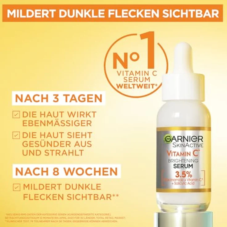 Garnier SkinActive Anti-Dark Spot Serum mit Vitamin C, 30 ml, gegen dunkle Flecken – Bild 2