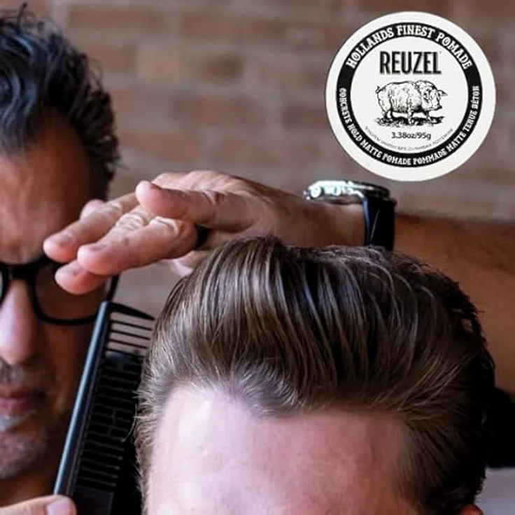 Reuzel Concrete Hold Matte Pomade, Haarpomade Unisex mit extra starkem Halt, 95 g – Bild 6