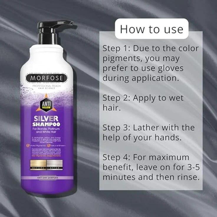 MORFOSE Silver Shampoo, 1000 ml - Haarpflegeprodukt für Erwachsene, Uni, aus hochwertigen Inhaltsstoffen – Bild 3