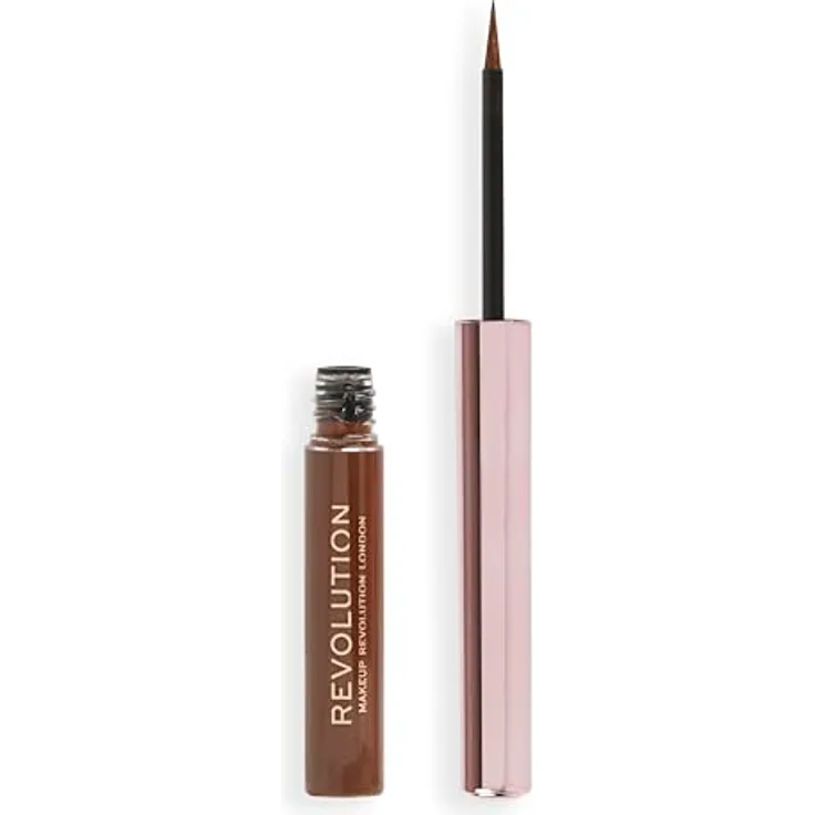 Makeup Revolution, Super Flick Liquid Eyeliner, Highly Pigmented, Brown, 2.4 ml