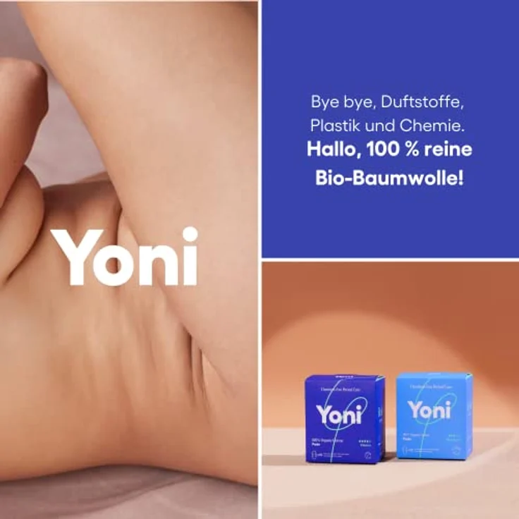 Yoni Binden Normal, 10 Stück aus Bio-Baumwolle mit Flügeln, hypoallergen und atmungsaktiv, super saugfähig, frei von Kunststofffolien und synthetischen Inhaltsstoffen – Bild 4