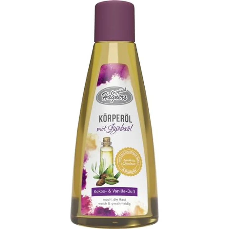 Original Hagners Körperöl mit Jojobaöl, pflegendes Körperöl mit Kokos- und Vanilleduft, 200 ml – Bild 2