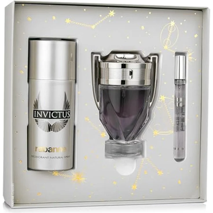 Paco Rabanne Invictus Eau de Toilette Set, 100ml EDT + 150ml Deo Spray + 10ml Travel Spray, Herren-Duftset – Bild 2