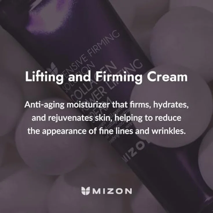 MIZON Power Lifting Creme mit 75% Meereskollagen-Extrakt, 35 ml, intensive Feuchtigkeitspflege ohne Parfüm, für elastische Haut und Faltenverbesserung – Bild 2