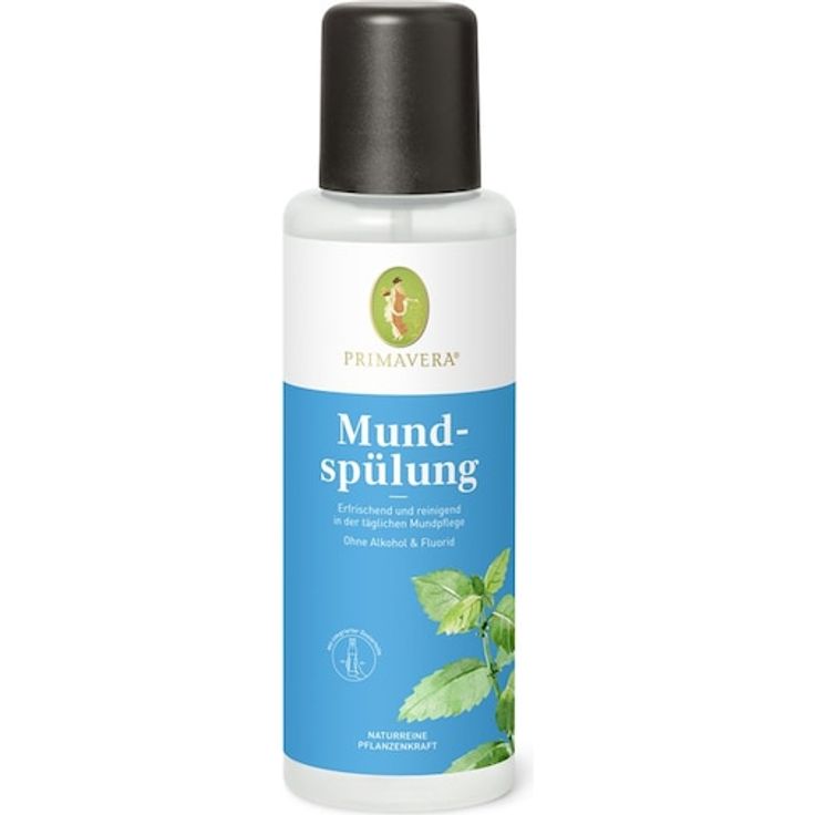 PRIMAVERA Mundwohl Mundspülung, aromatische Mundhygiene mit Speerminze, Ravintsara & Zitrone, 250 ml, unisex, ohne Fluorid & Alkohol