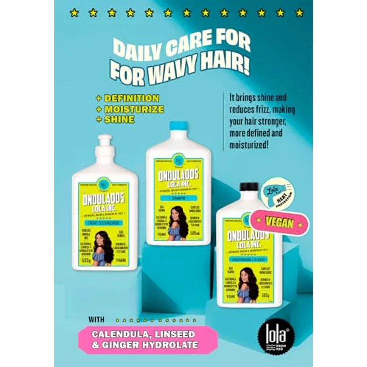 Lola Cosmetics - Shampoo für welliges Haar ONDULADOS LOLA INC - Unisex - 500 ml - Sanfte Reinigung und Definition für Wellen – Bild 2