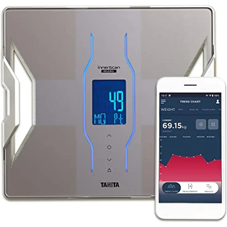 Tanita RD-953, Personenwaage mit Muskelqualitätsmessung, beige, maximale Belastung 200 kg, App-kompatibel