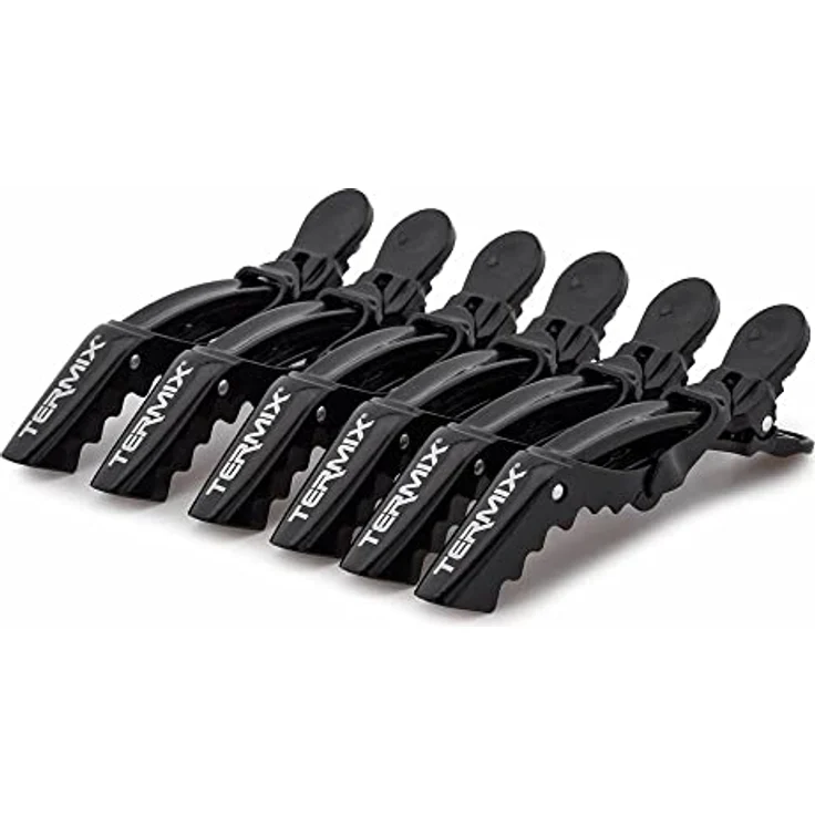 Termix Set mit 6 professionellen Haarspangen. Soft-Touch-Stil. Perfekter Halt des Haares. Farbe: Mattschwarz., Mattschwarze Farbe – Bild 1