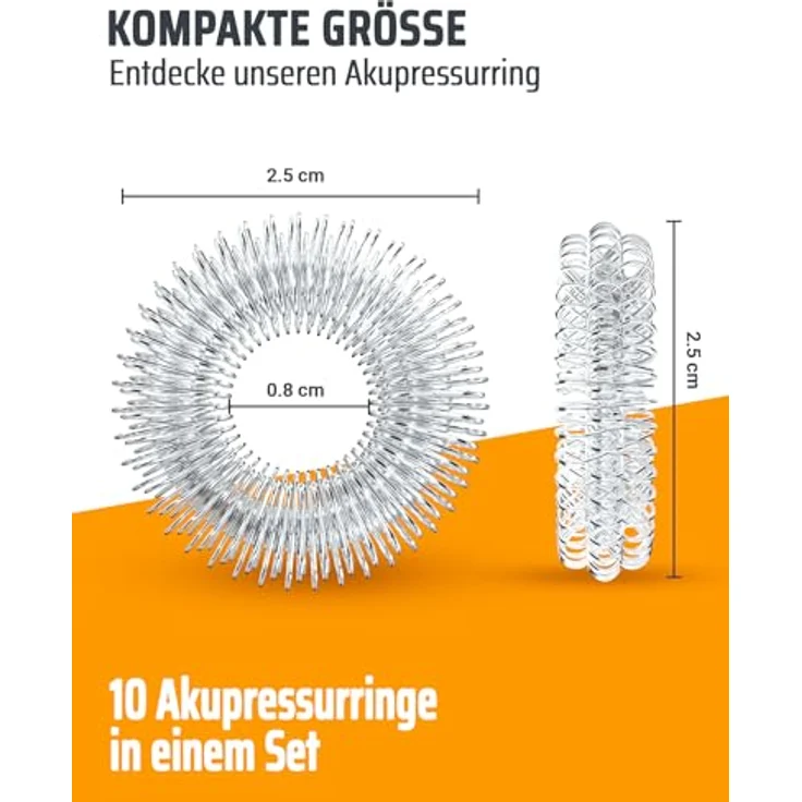 NEOLYMP Akupressur Ring 10er Set, Edelstahl Anti-Stress Fingermassageringe zur Förderung der Durchblutung, elastische Unterstützung für Panikattacken & ADHS-Hilfe – Bild 6