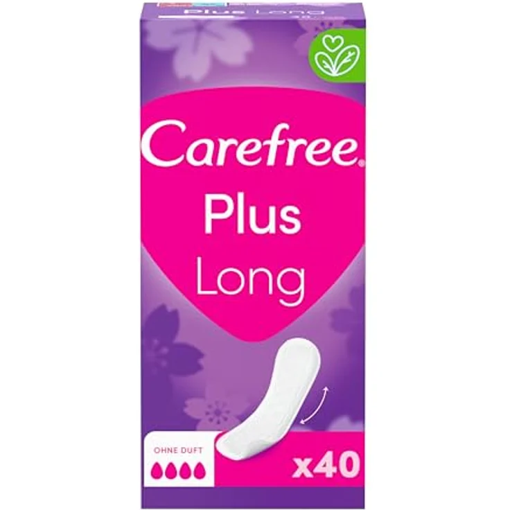 Carefree Slipeinlagen Plus Long, 100% atmungsaktiv mit Soft Touch Oberfläche und Aloe Vera Duft, weich wie Baumwolle – Bild 1