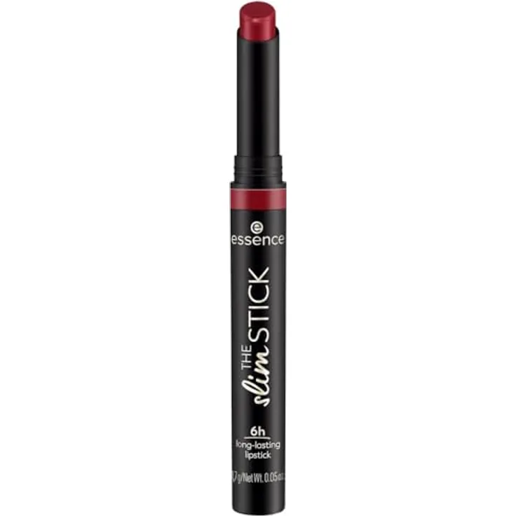 essence cosmetics THE slim STICK Lippenstift Nr. 107 Rot langanhaltend pflegend Expressergebnis farbintensiv matt vegan 1er Pack (1.7g)