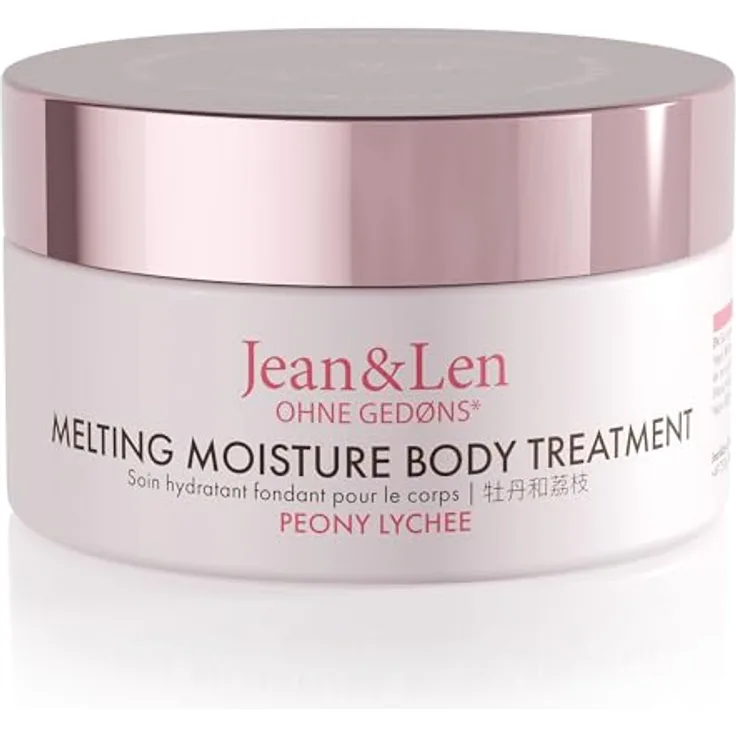 Jean & Len Melting Moisture Body Treatment Peony & Lychee, pflegende Body Butter für normale Haut, 200 ml, vegan, ohne Parabene und Silikone