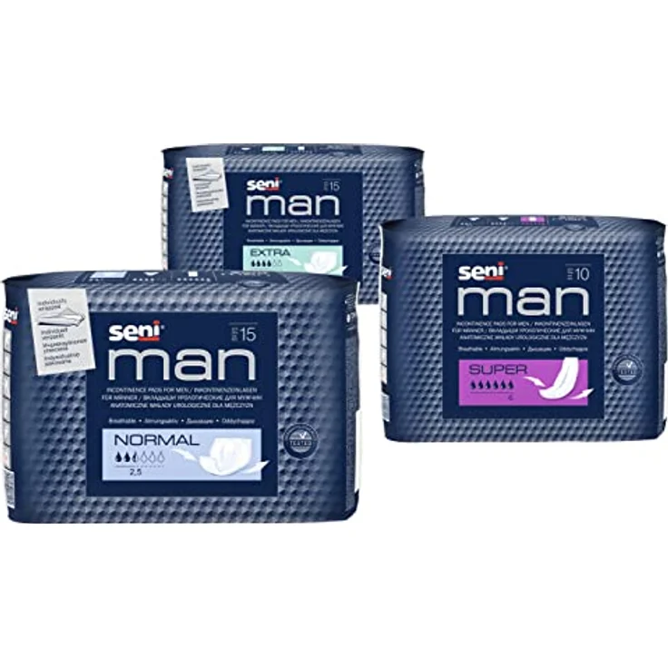 seni Seni Man Super Level 5 Inkontinenzslip, atmungsaktive Einlagen für Männer, 870 ml Saugstärke, 15 Stück pro Packung – Bild 6