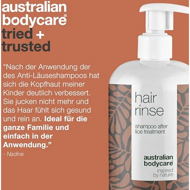 Australian Bodycare Hair Rinse 500 ml | Kopfläuseshampoo nach der Kopfläusebehandlung für die ganze Familie | Teebaumöl Shampoo mit 100% natürlichem Teebaumöl – Bild 5