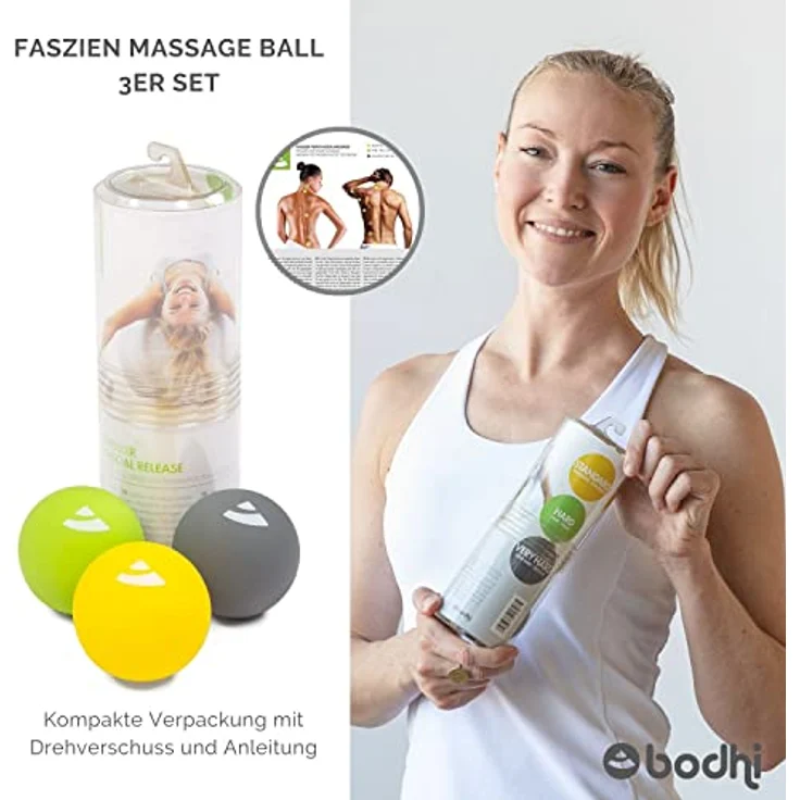 bodhi Massageball Faszien-Massage-Ball, 3er Set, Ø ca. 6,5 cm, 3-tlg. – Bild 5