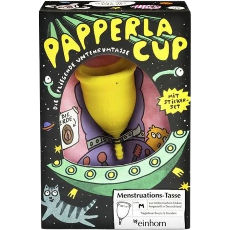 einhorn Menstruationstasse Papperlacup - M, 26ml Fassungsvermögen, Durchmesser 43,5mm