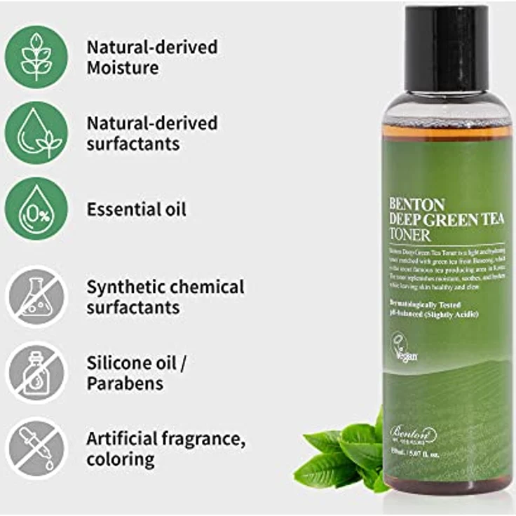 Benton Deep Green Tea Toner Gesichtswasser 150 ml mit reinigender Wirkung – Bild 4